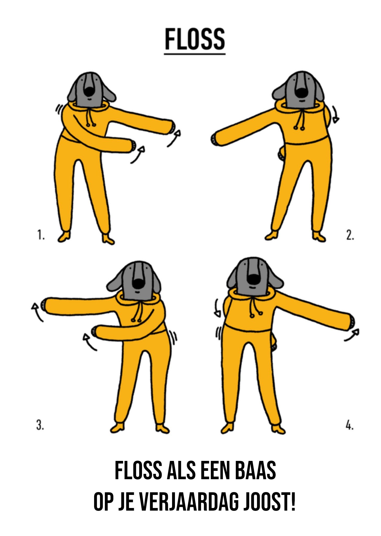 Verjaardagskaart dancing dog Kaart Greetz