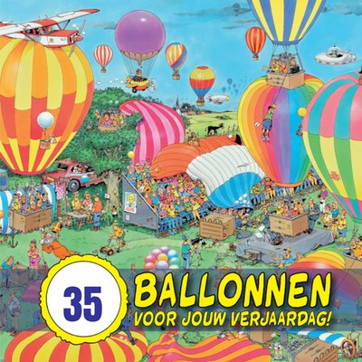 Verjaardags kaart met luchtballonnen