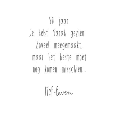 Lief Leven | Verjaardagskaart | Sarah