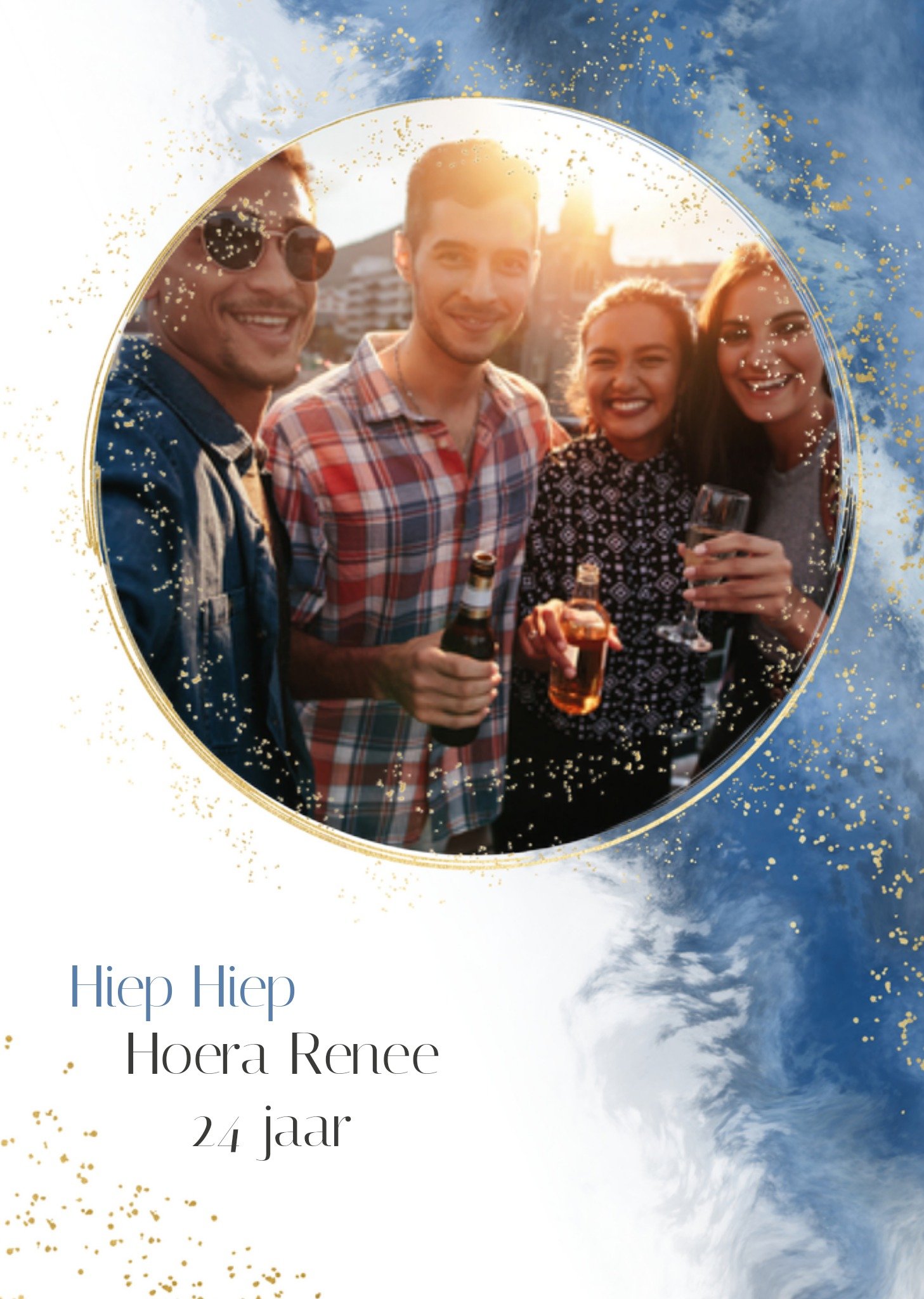 Verjaardagskaart met naam, leeftijd en foto Kaart Greetz