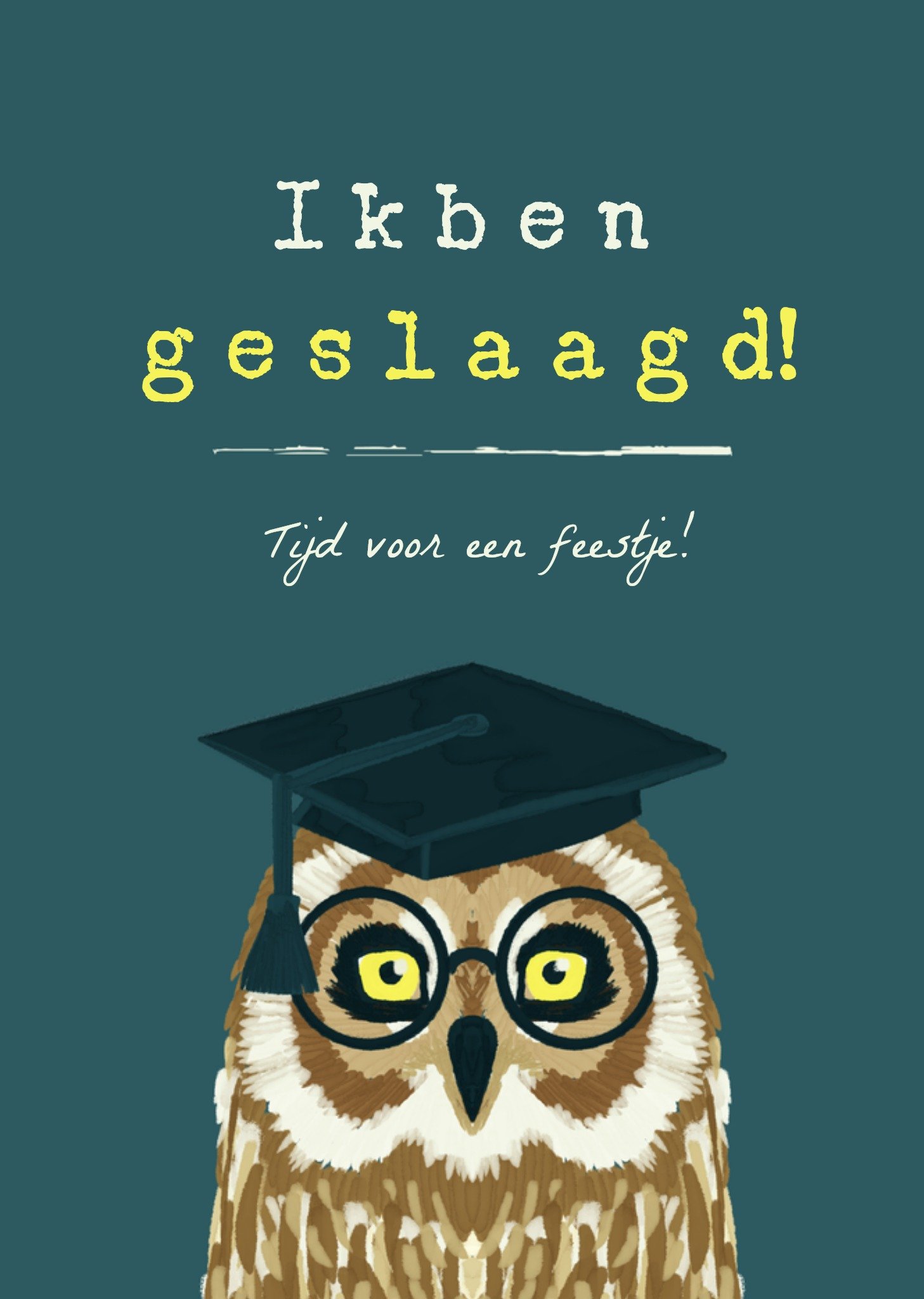Examen Uitnodiging Uil Kaart Greetz