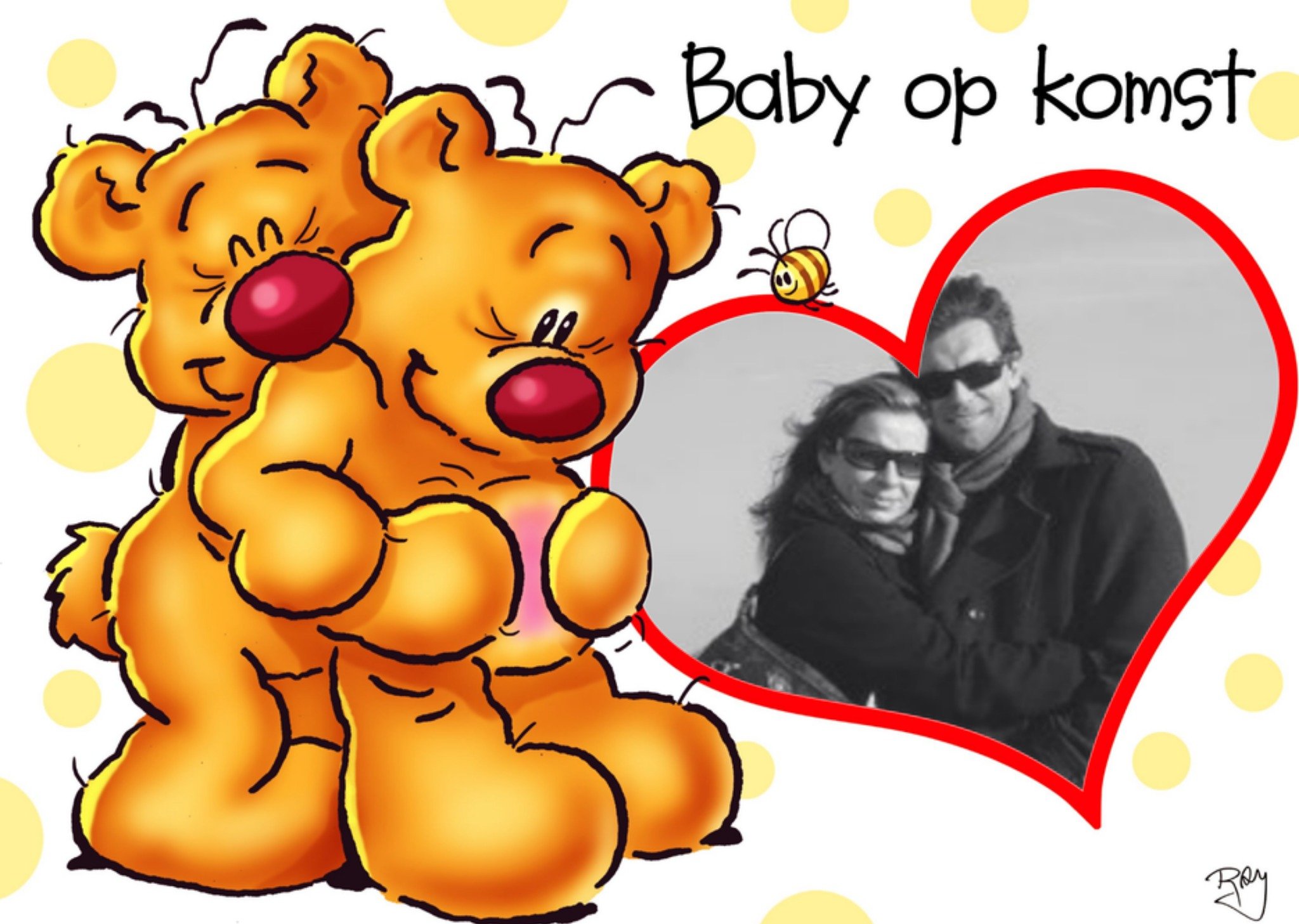 Zwangerschapskaart fotokaart Kaart Doodles