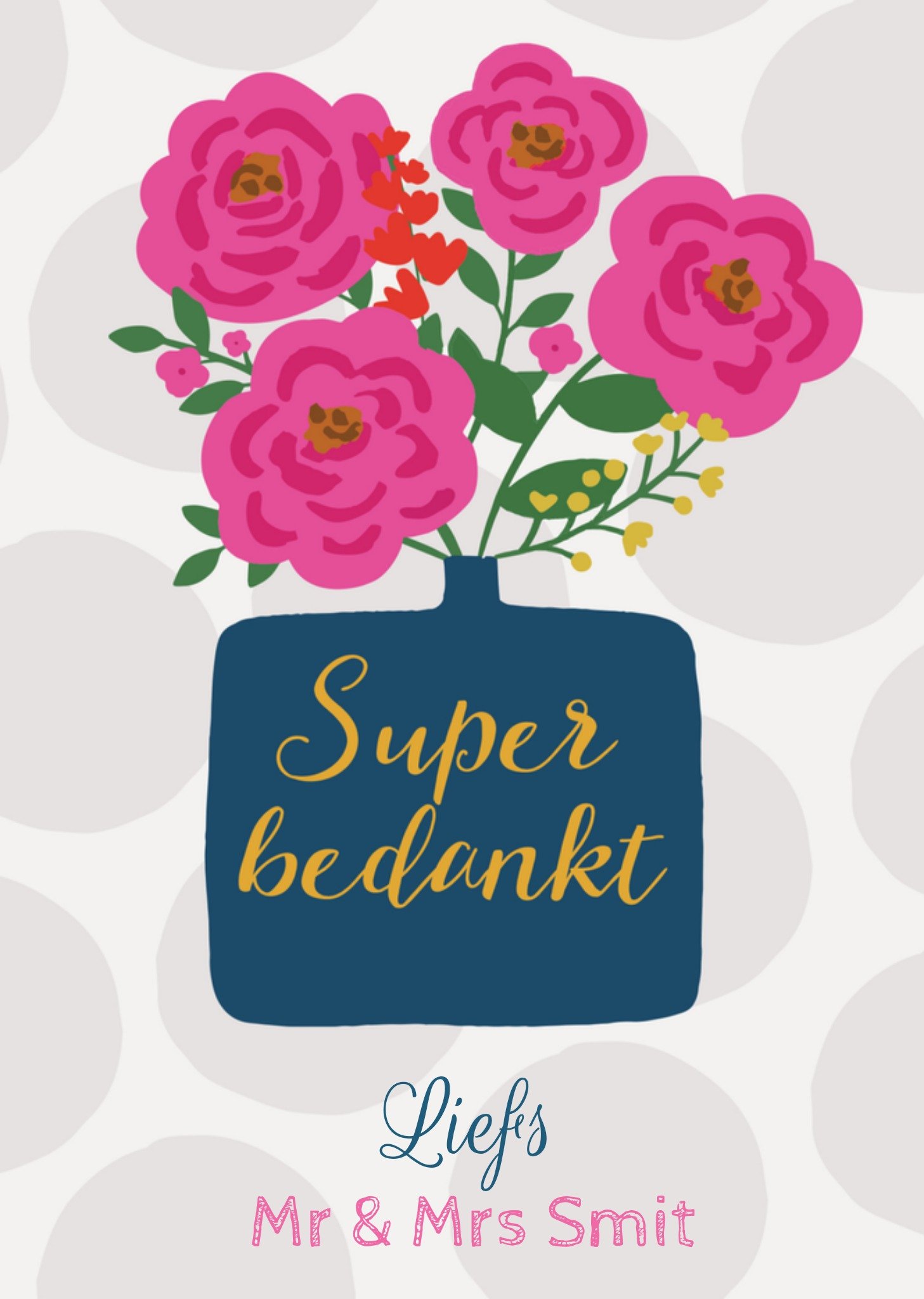 Natalie Alex Bedankkaart met naam Kaart Mifkins