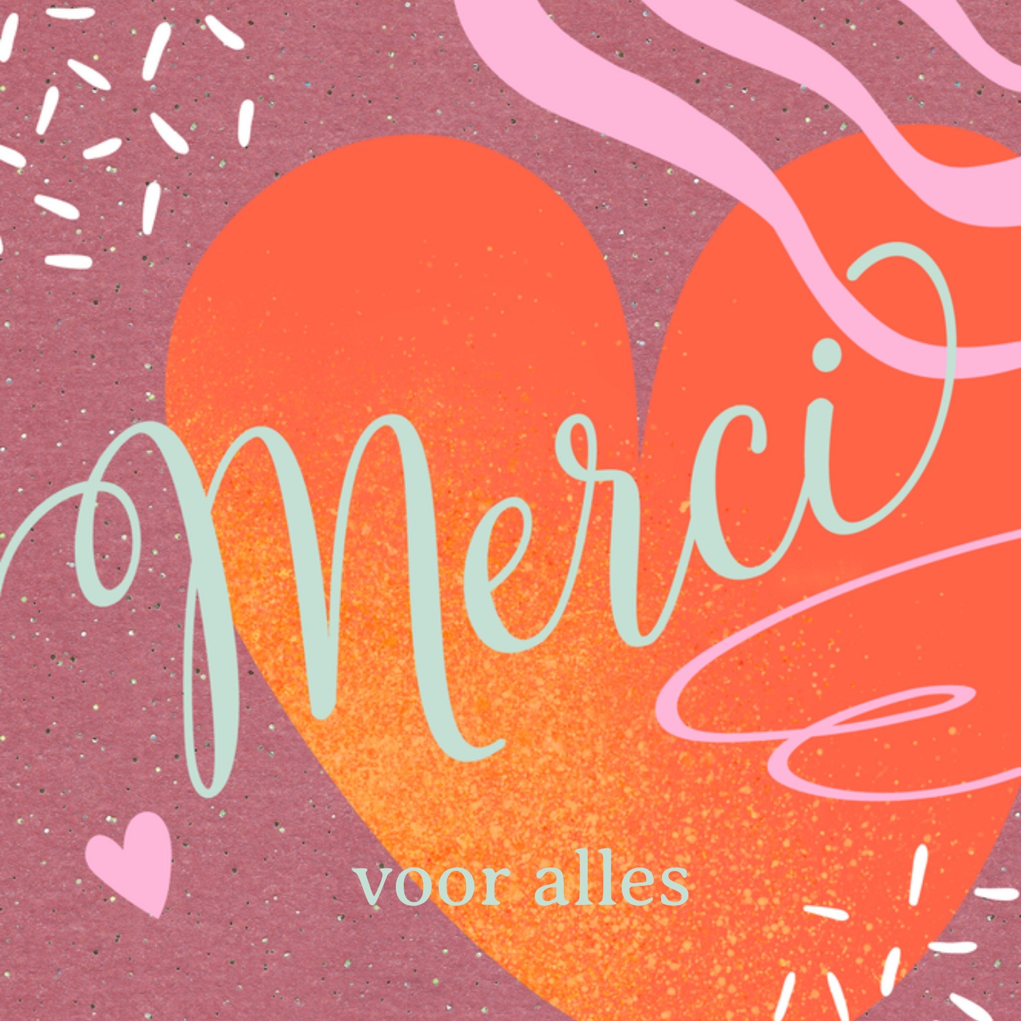 Bedanktkaart Illustratie hart Vierkante Kaart Luckz