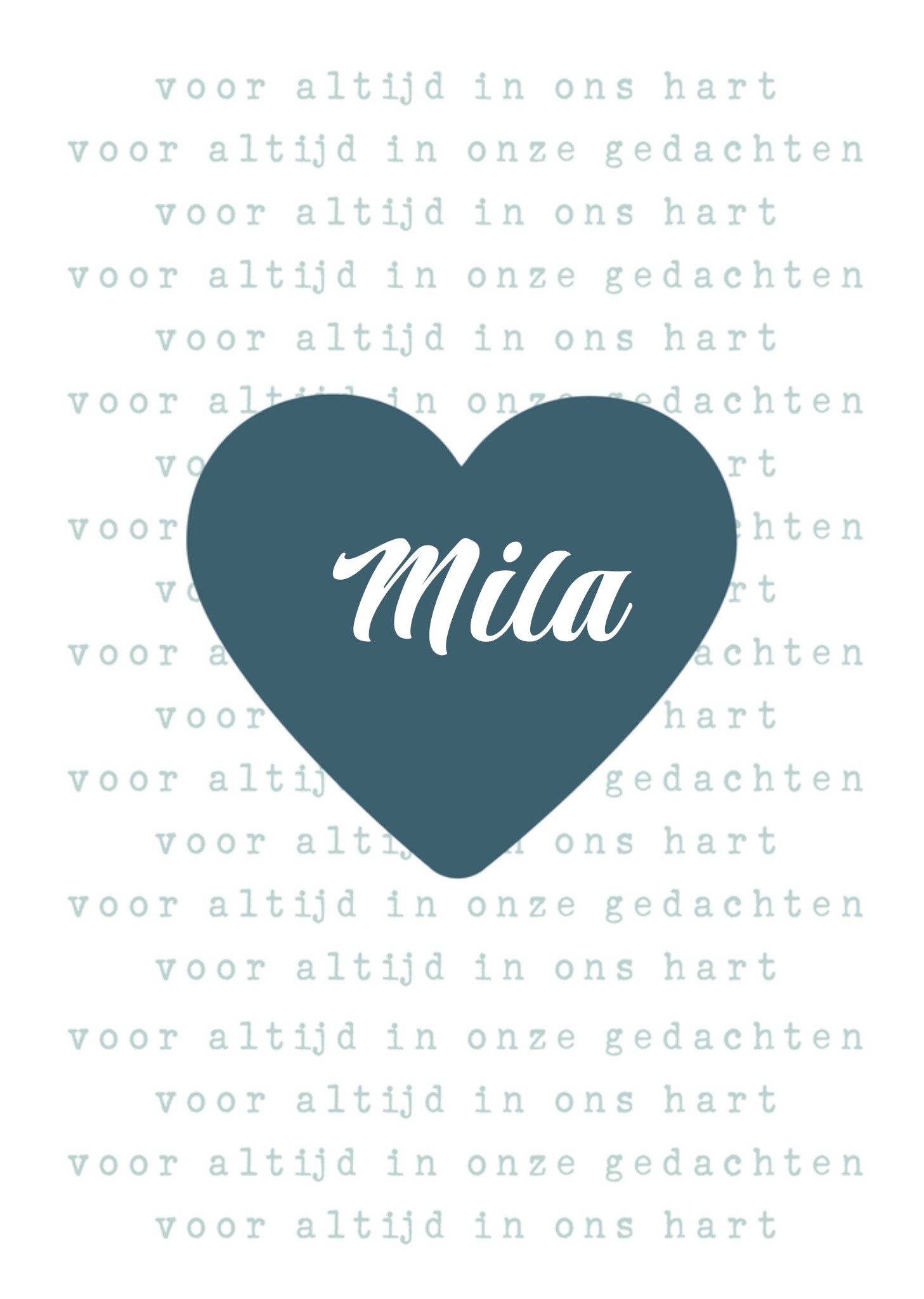 Greetz Condoleancekaart Voor altijd in ons hart Standard Card
