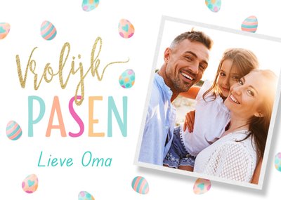 Pastel Eieren Foto Upload Oma Pasen Kaart