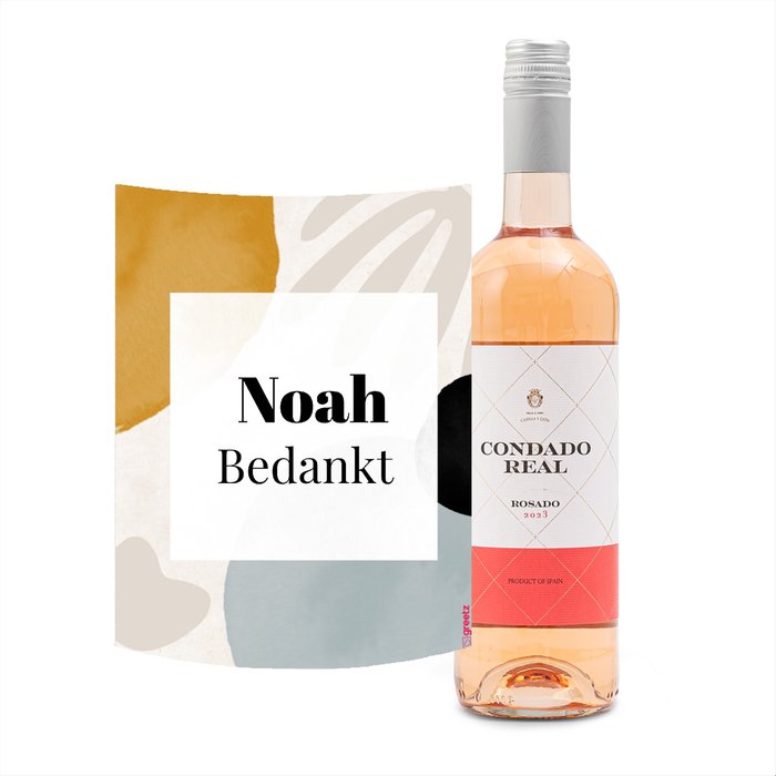 Condado Real | Tempranillo Rosado | Bedankt met eigen naam | 750 ml