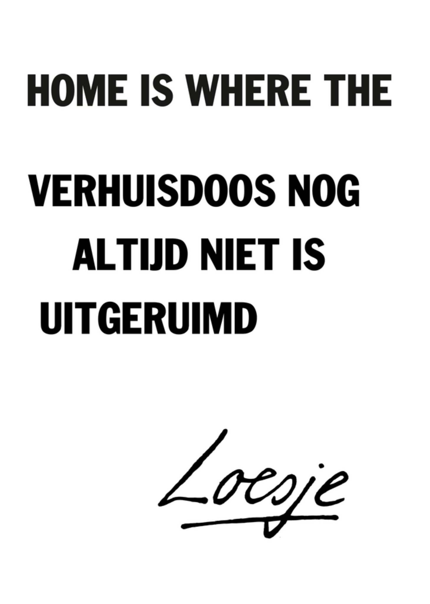 Verhuiskaart Tekst Kaart Loesje