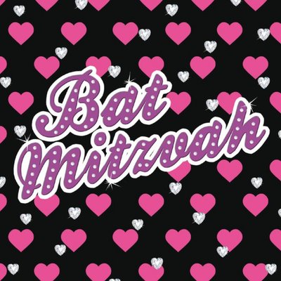 Davora | Bat Mitzvah kaart | Harten