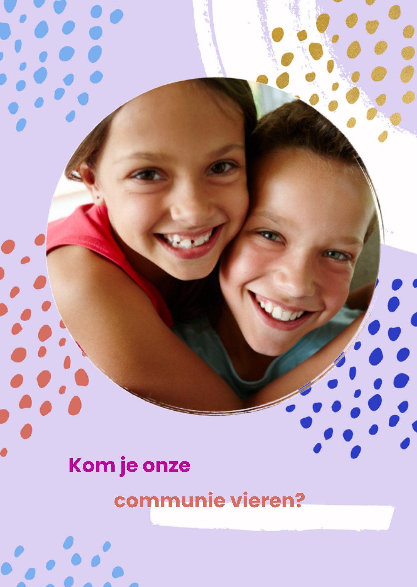 Uitnodiging Communie fotokaart Kaart Greetz