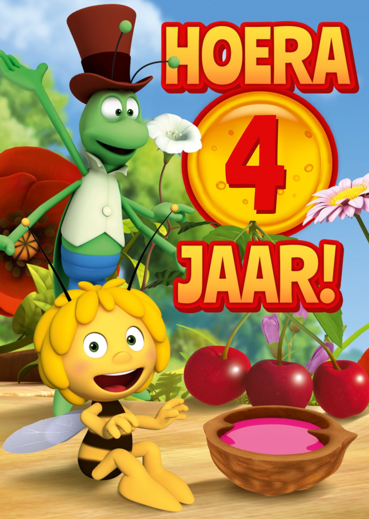 Maya de Bij Verjaardagskaart Hoera! Greetz