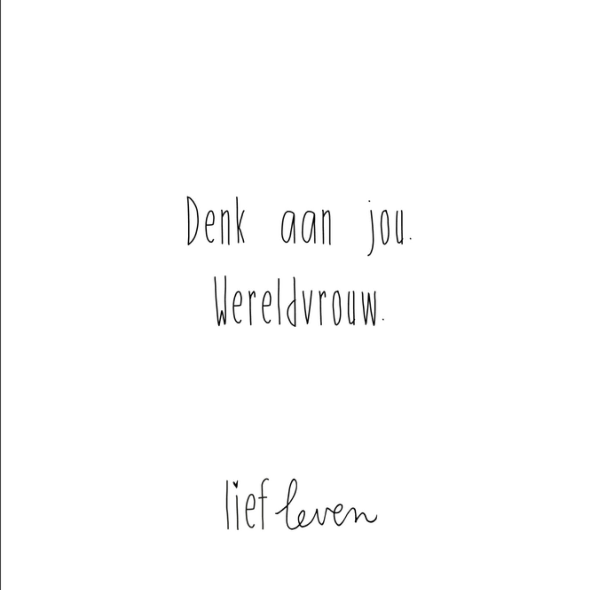 Denken aan kaart wereldvrouw Vierkante Kaart Lief Leven