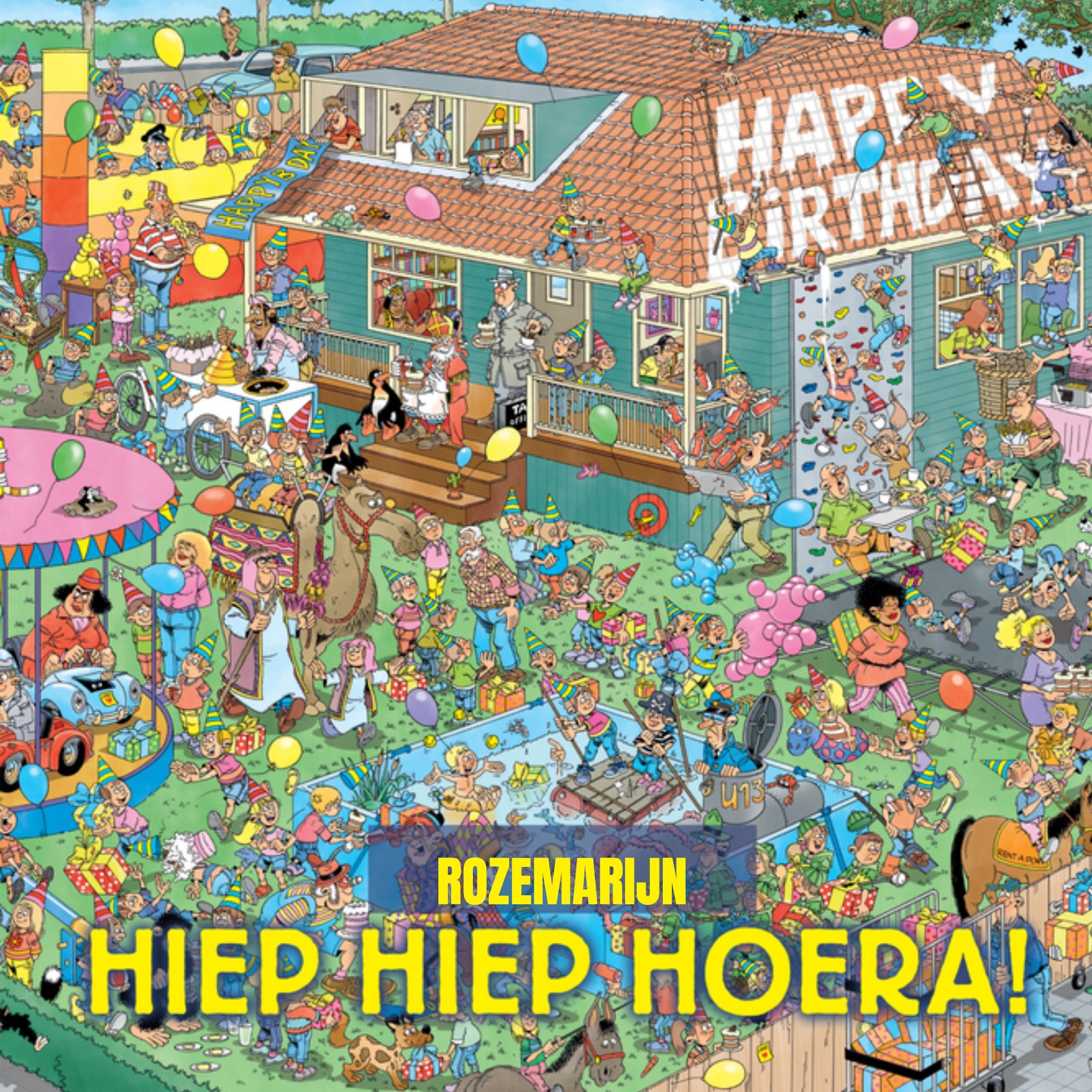 Verjaardagskaart Illustratie Vierkante Kaart Jan van Haasteren