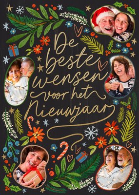 Greetz | Kerstkaart | De Beste Wensen Voor Het Nieuwjaar | Aanpasbare Fotokaart