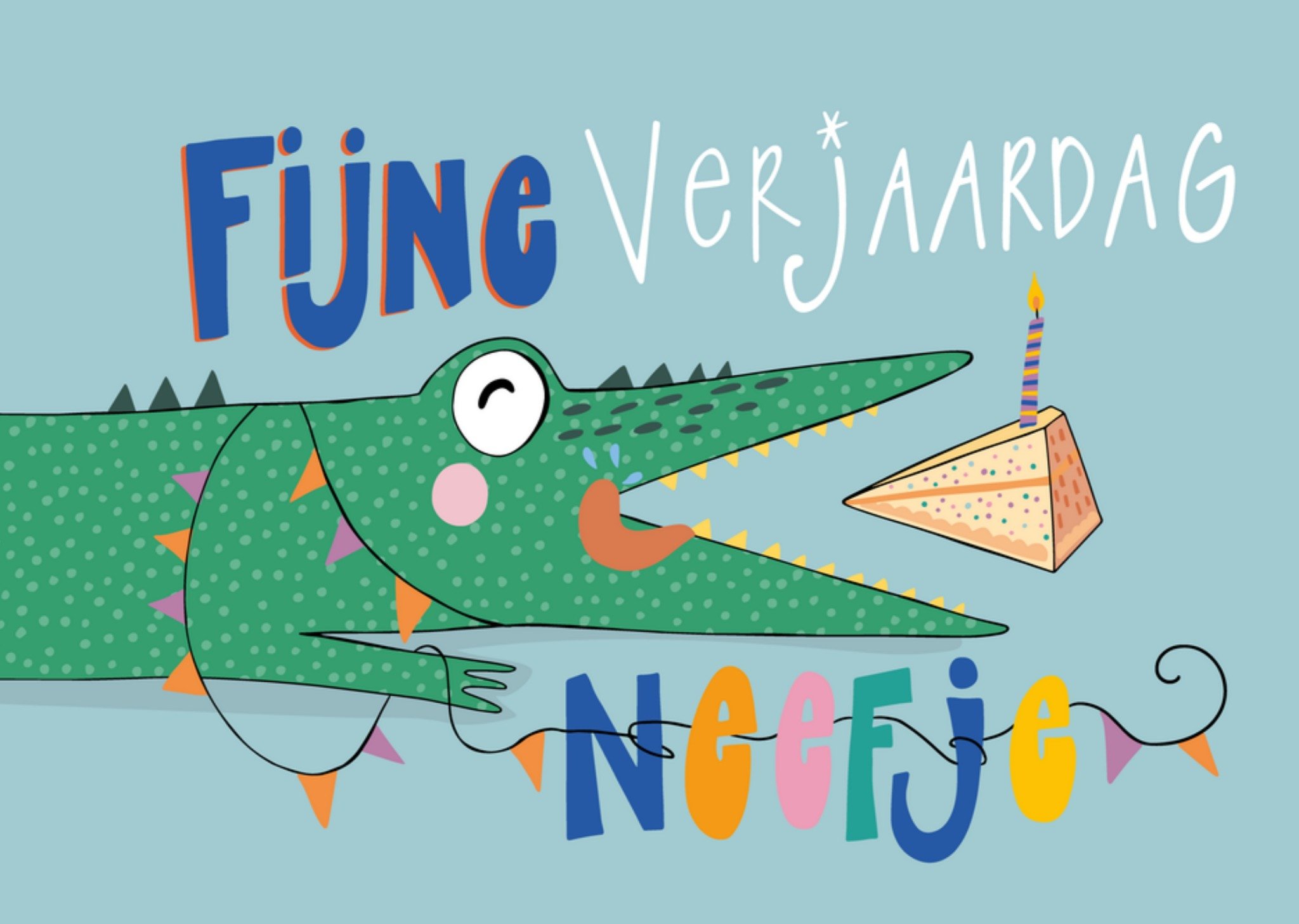 Verjaardagskaart Krokodil Kaart Funny Side Up