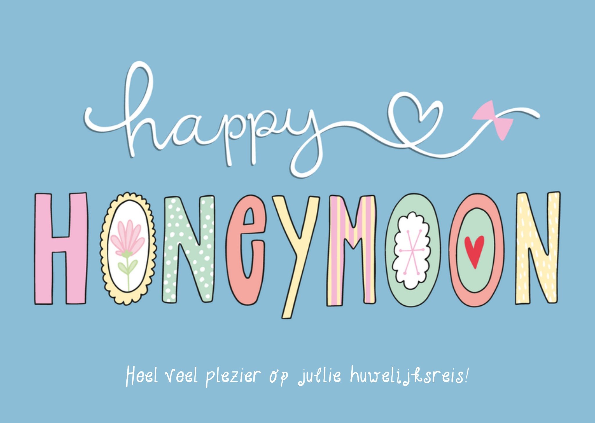 Huwelijkskaart Happy Honeymoon Kaart Funny Side Up