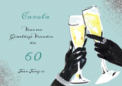 Greetz | Verjaardagskaart |  Vriendin | Champagne