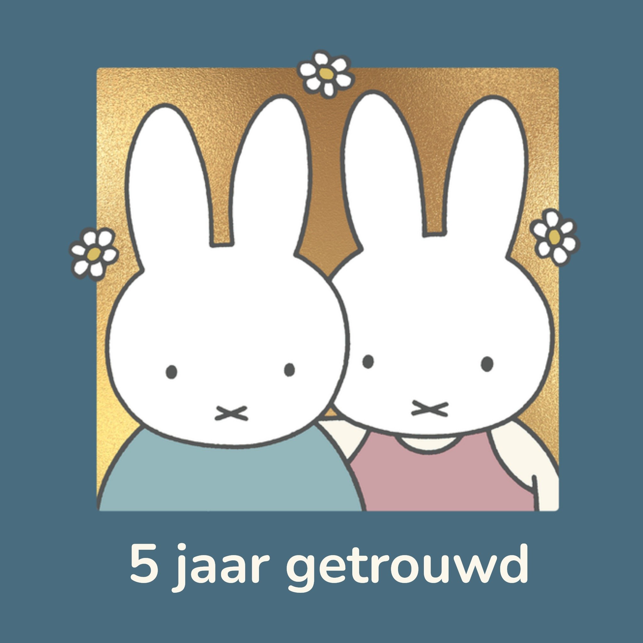 Miffy Jubileum kaart 5 jaar getrouwd Nijntje