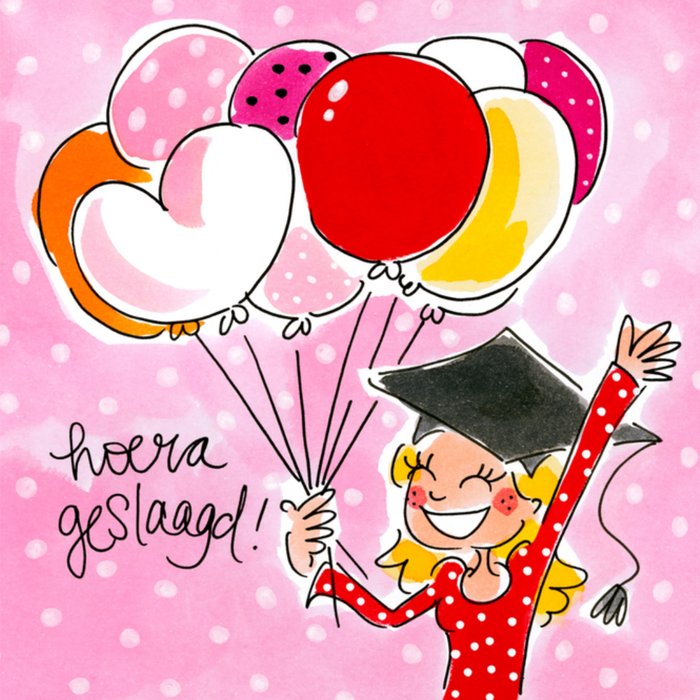 Uitnodiging Examenfeest | Ballonnen | Roze