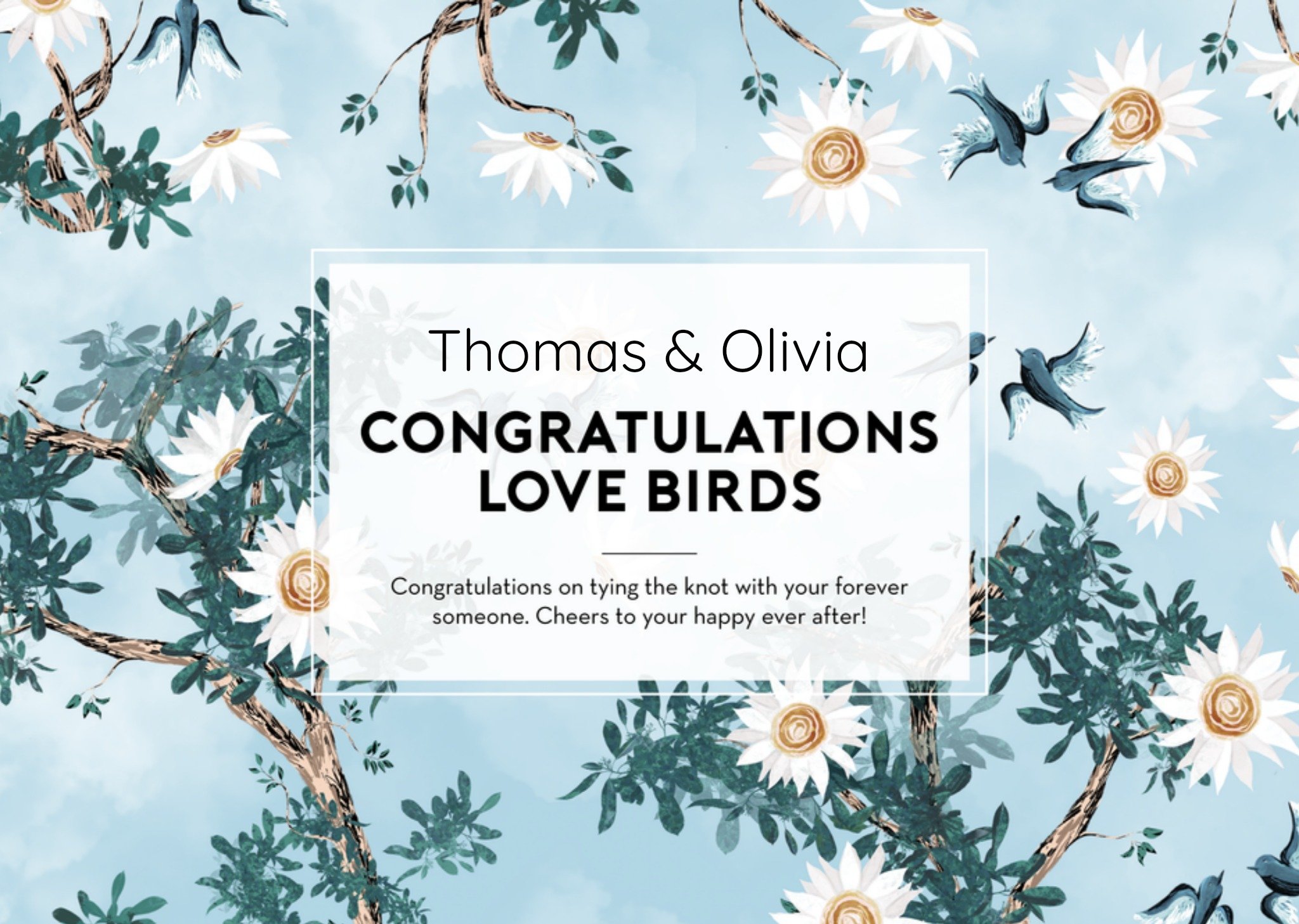 Huwelijkskaart Love Birds Kaart The Gift Label