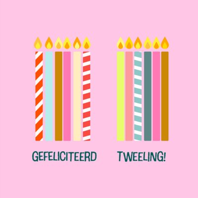 Verjaardagskaart | Greetz | Kaarsjes | Tweeling