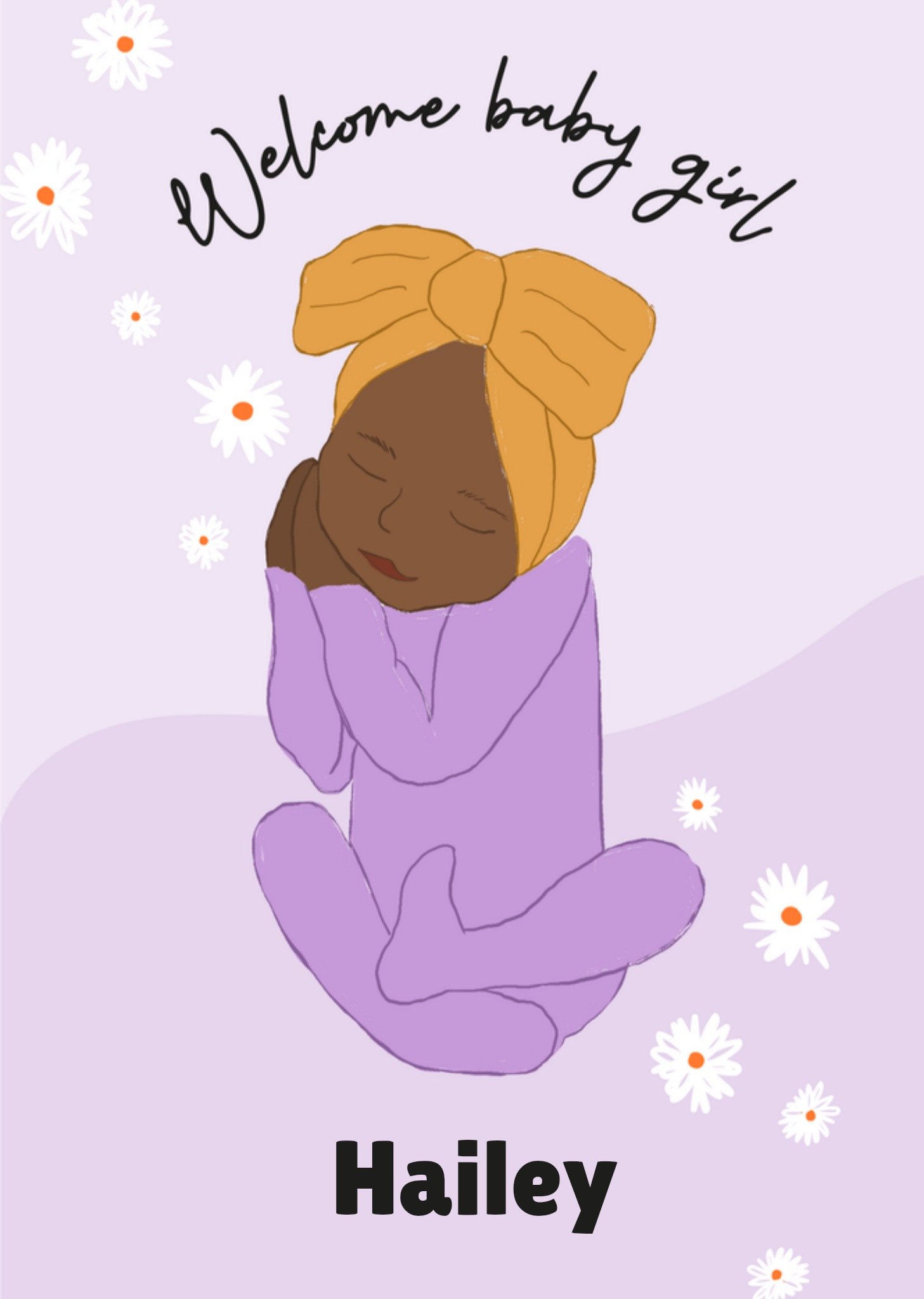 Geboortekaart Welcome baby girl Kaart Greetz