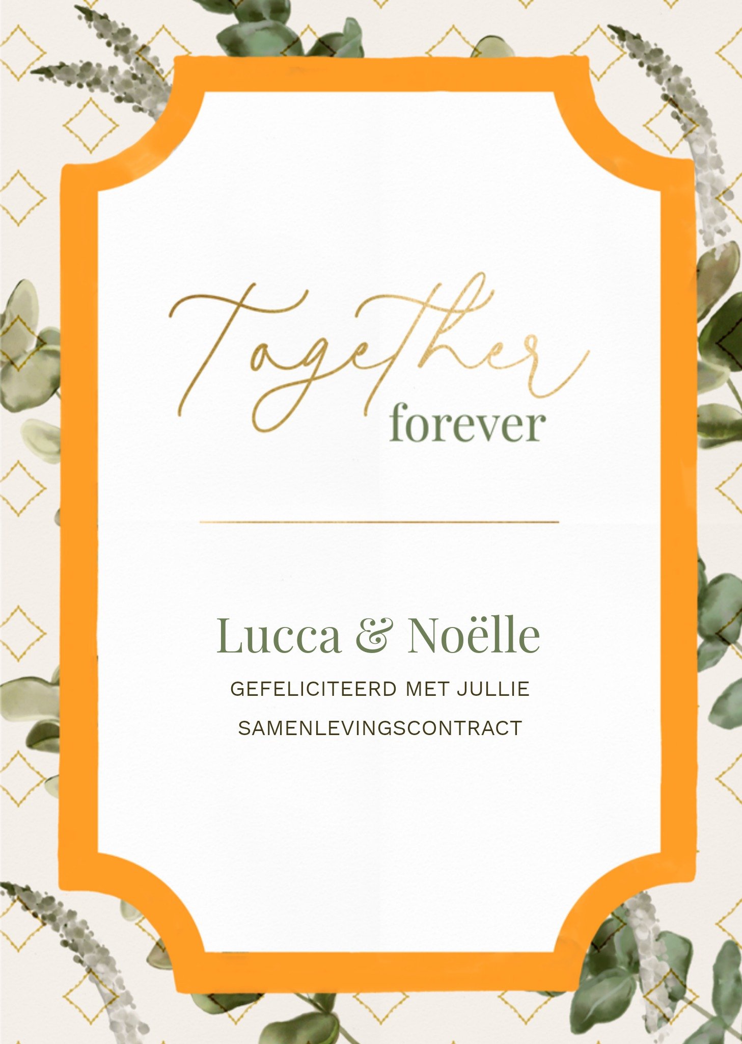 Huwelijkskaart Samenlevingscontract Kaart Greetz