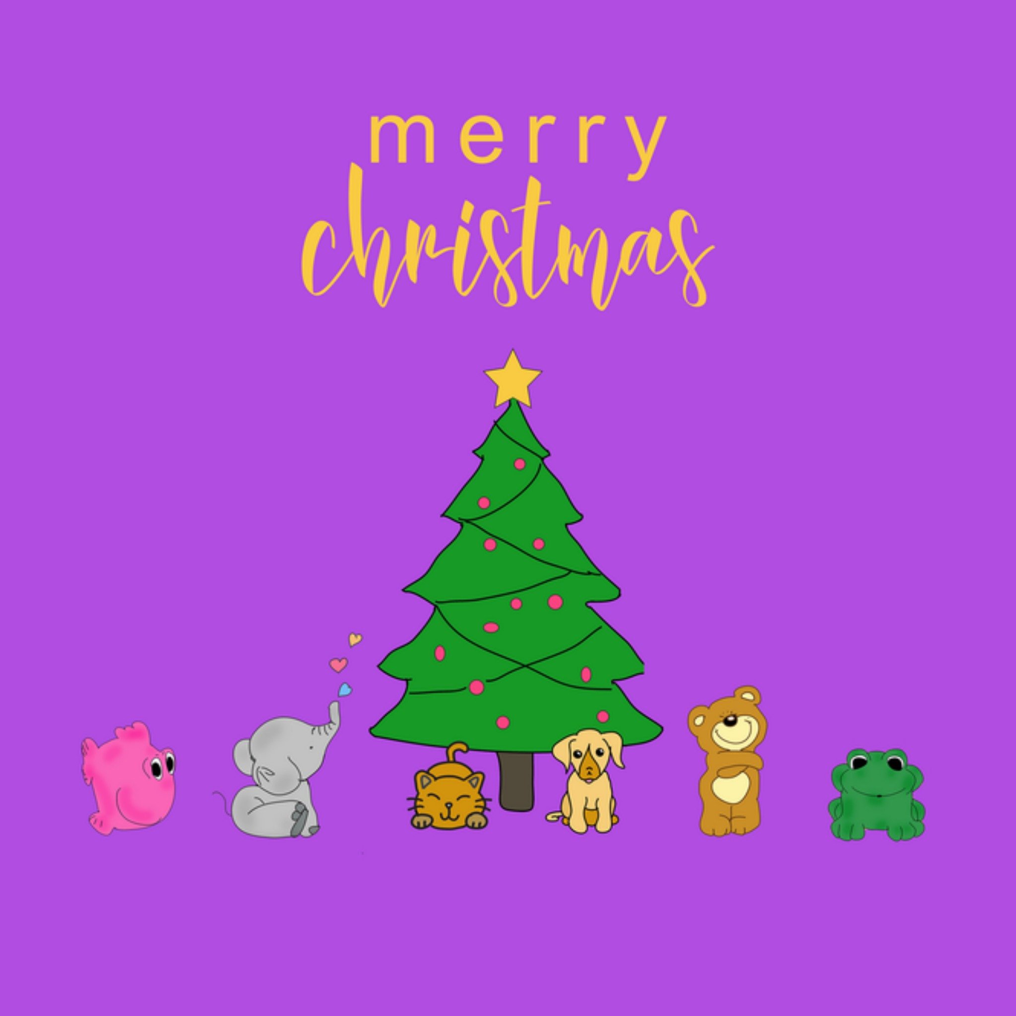 Kerstkaart Familie Dieren Studio Marloes