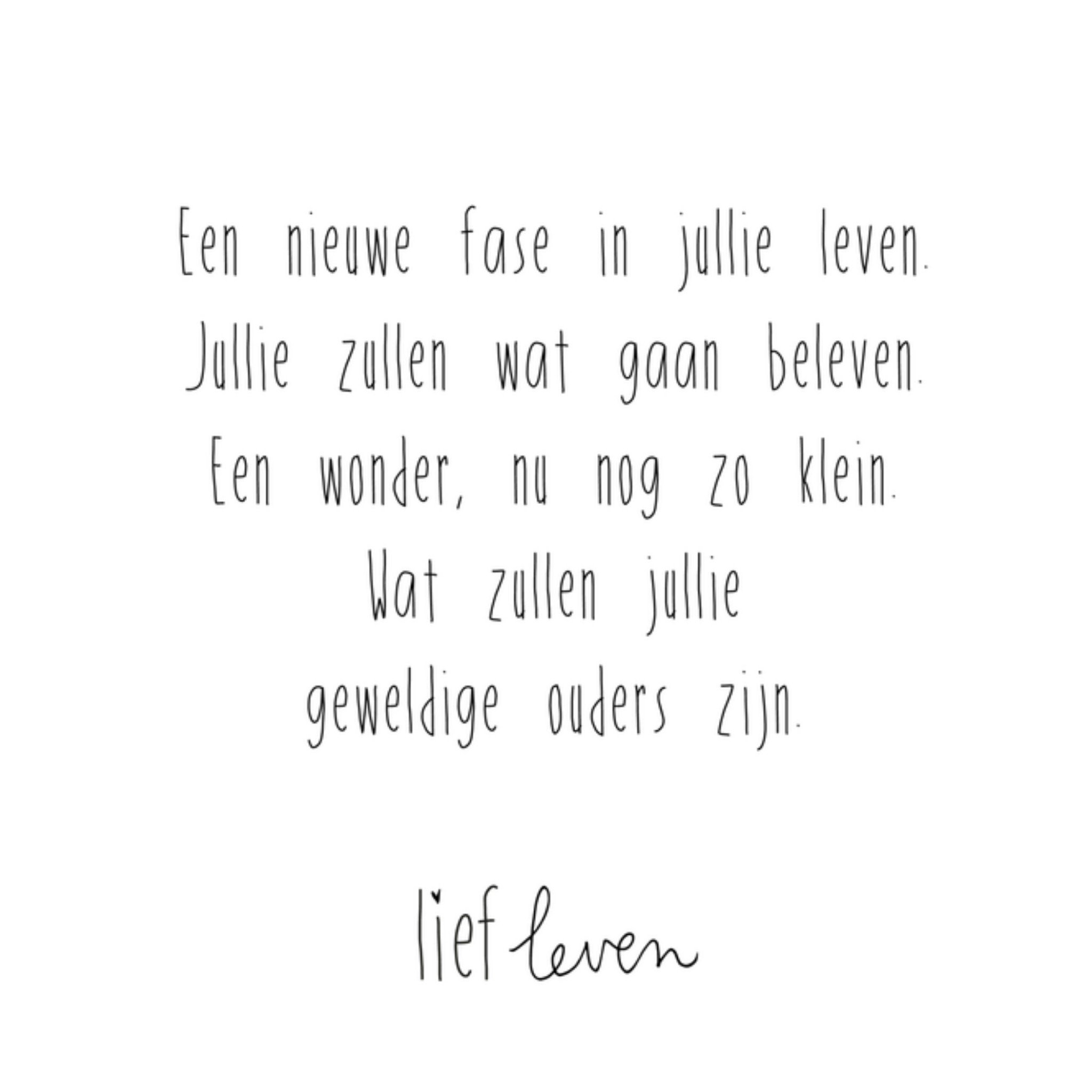 Zwangerschapskaart Neef Vierkante Kaart Lief Leven