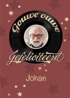 Gouden Ouwe Vinylplaat Foto Upload Gefeliciteerd Kaart