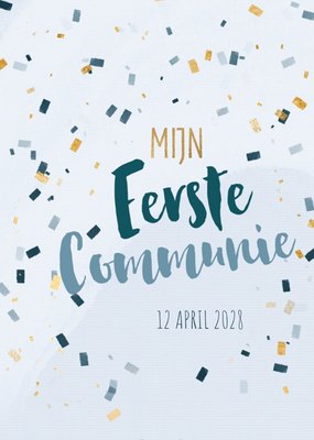 Mijn Eerste Communie Confetti Typografisch Communie Kaart