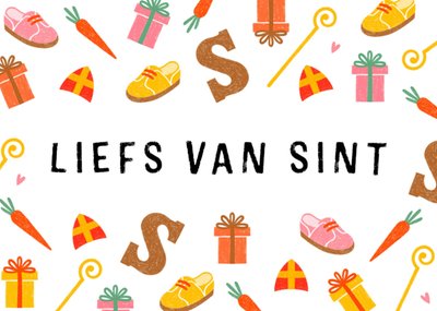 Liefs Van Sint Geïllustreerd Sinterklaas Patroon Kaart