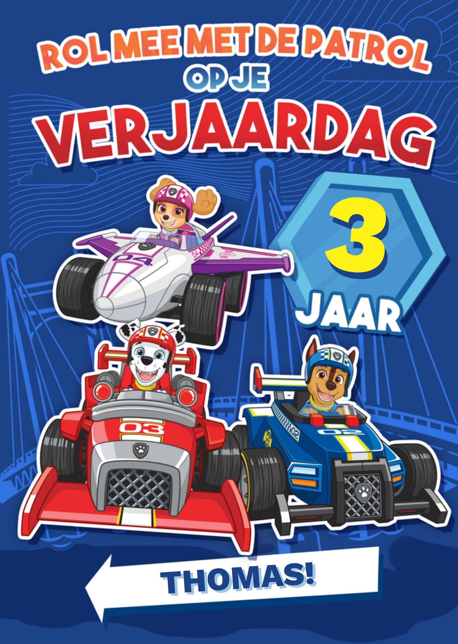 Paw Patrol Verjaardagskaart Rol mee met de patrol Kaart Greetz