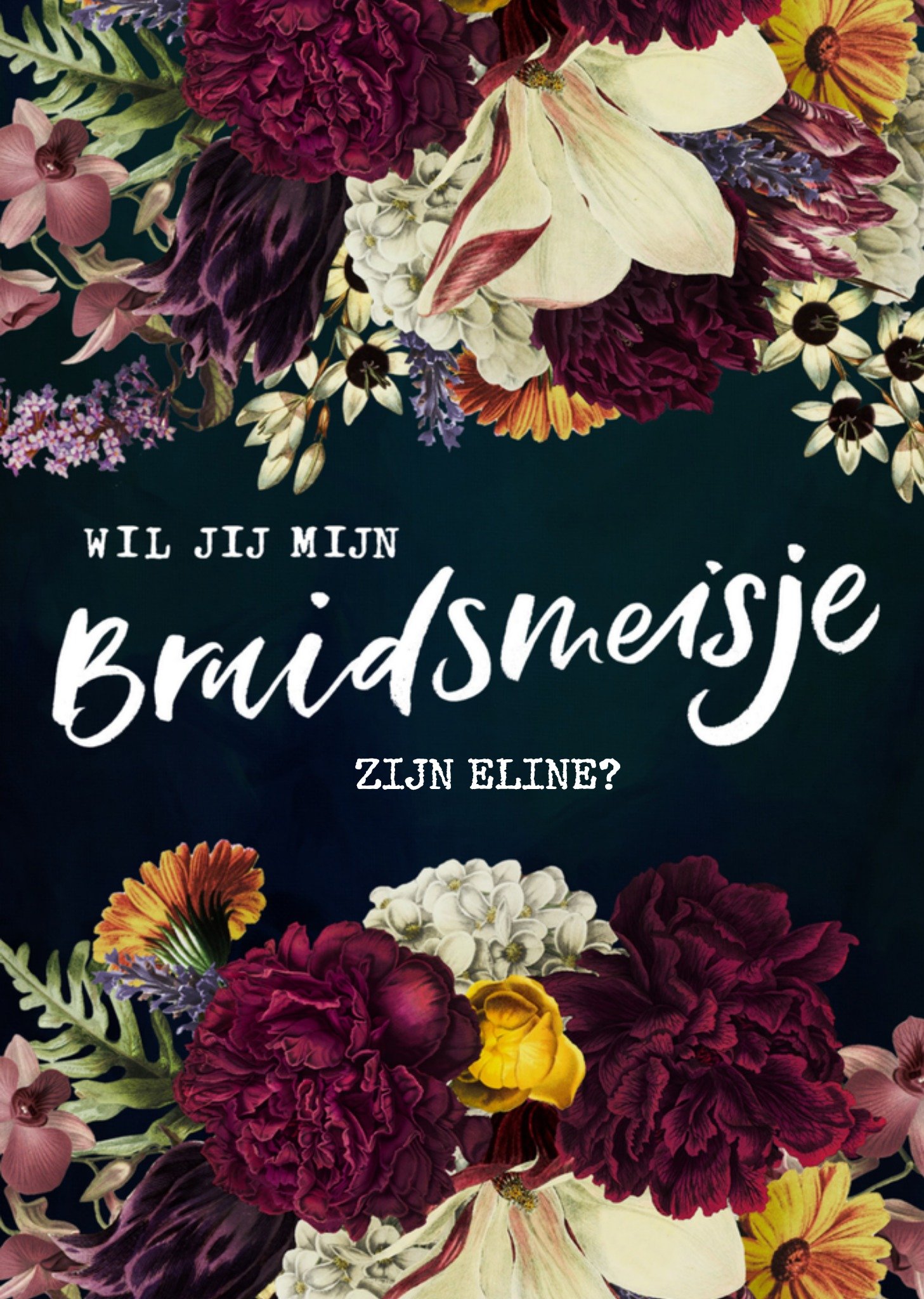 Letters by Julia Huwelijkskaart bruidsmeisje Kaart Letters By Julia