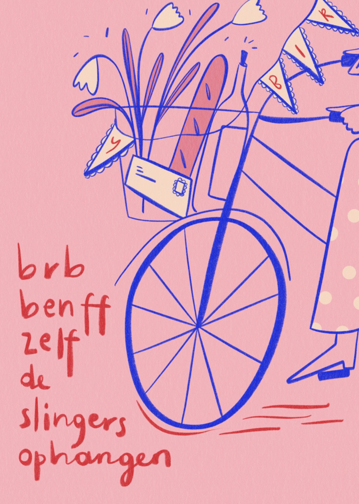 Verjaardagskaart Brb Ben Ff Zelf De Slingers Ophangen Kaart Julia Koopman