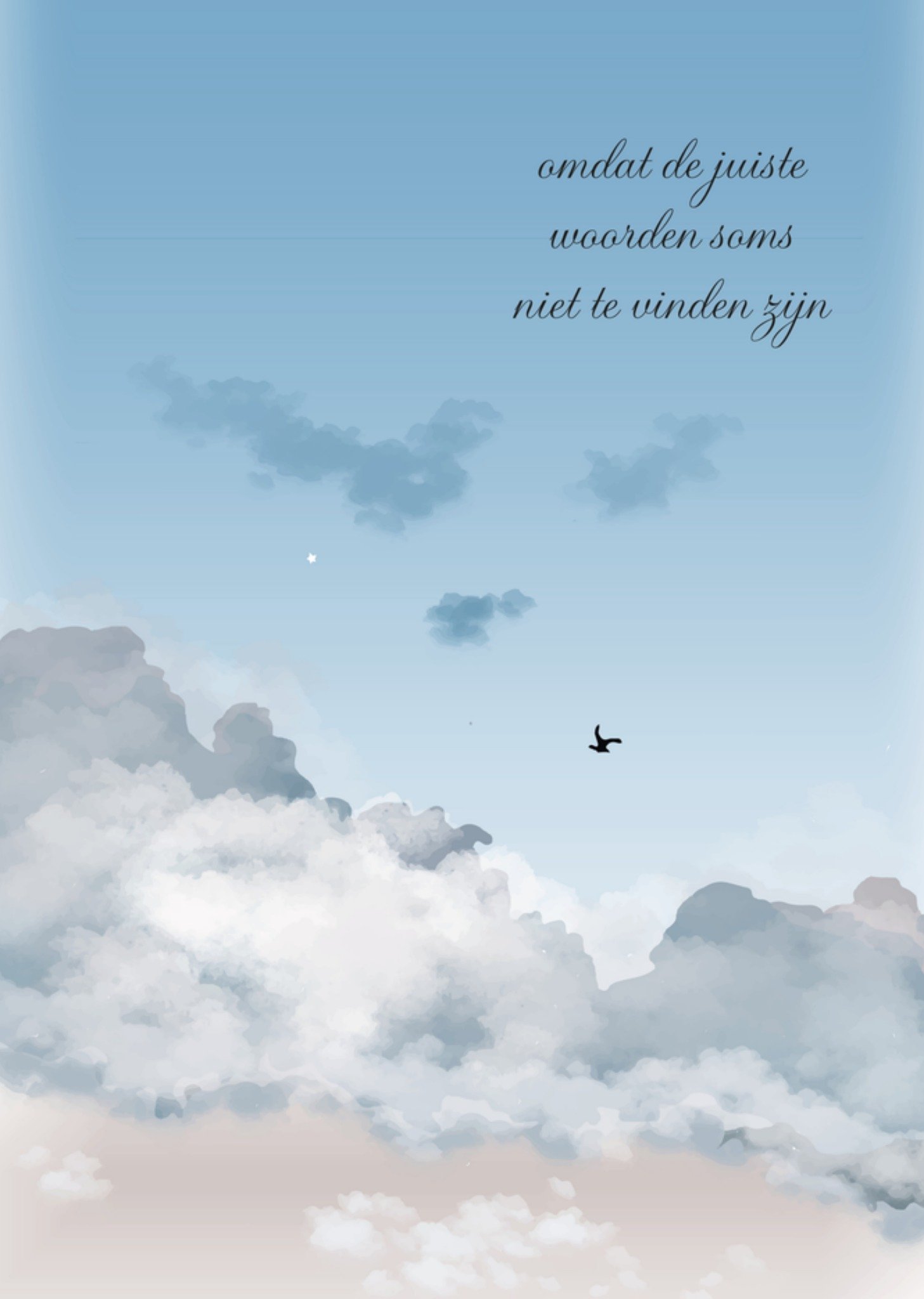 Condoleancekaart wolken Kaart Greetz