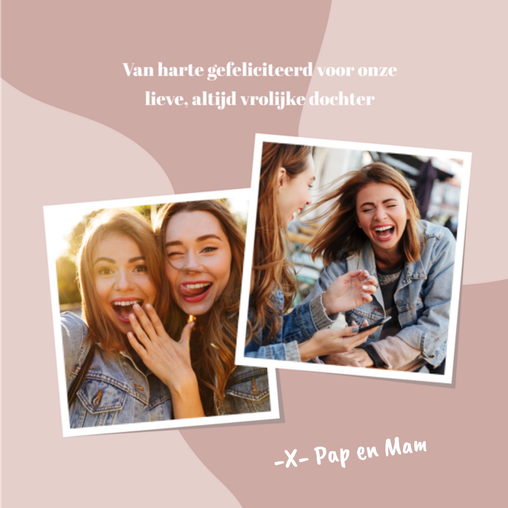 Greetz Verjaardagskaart Vrolijke dochter met fotos Vierkant