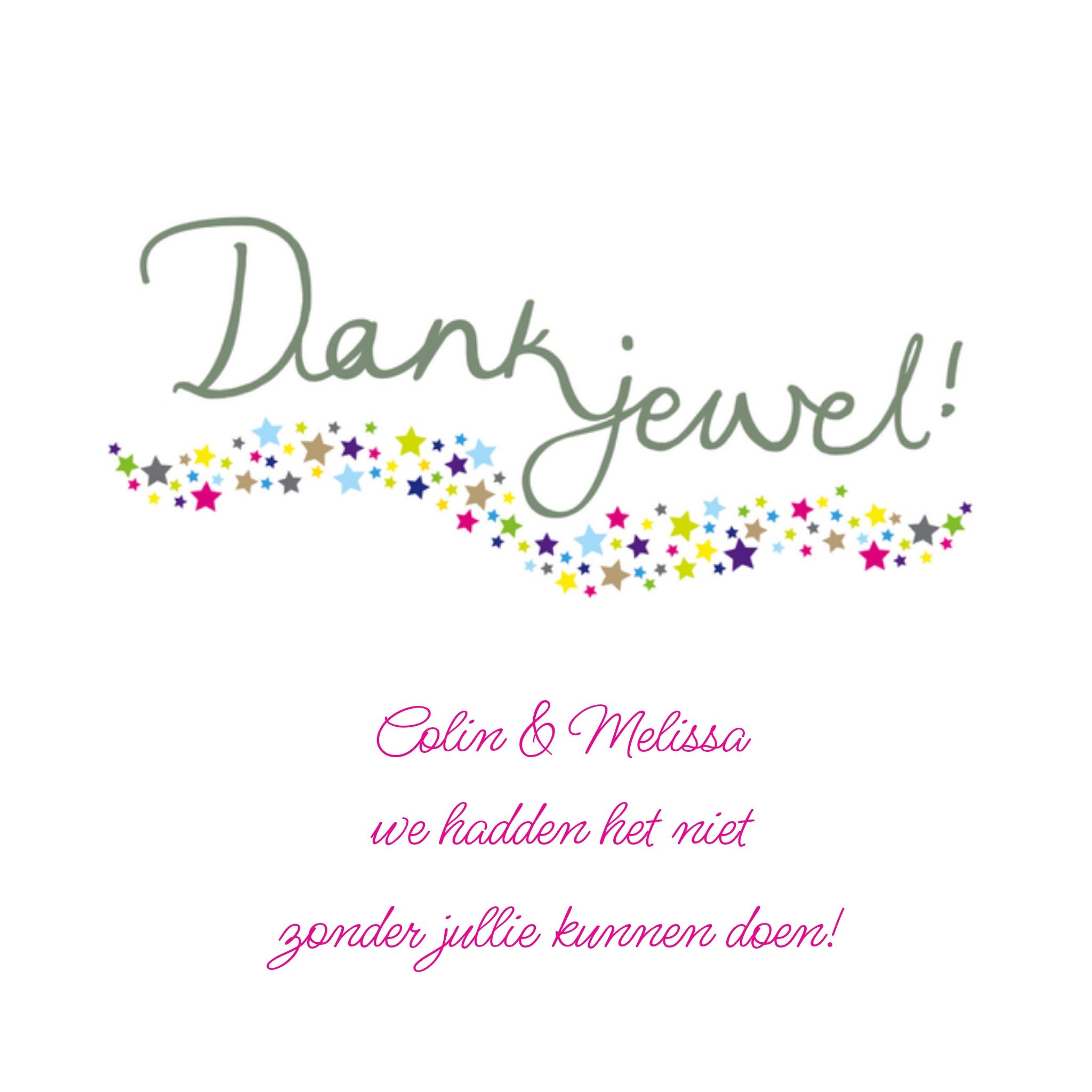 Bedankkaart met naam Vierkante Kaart Paperlink