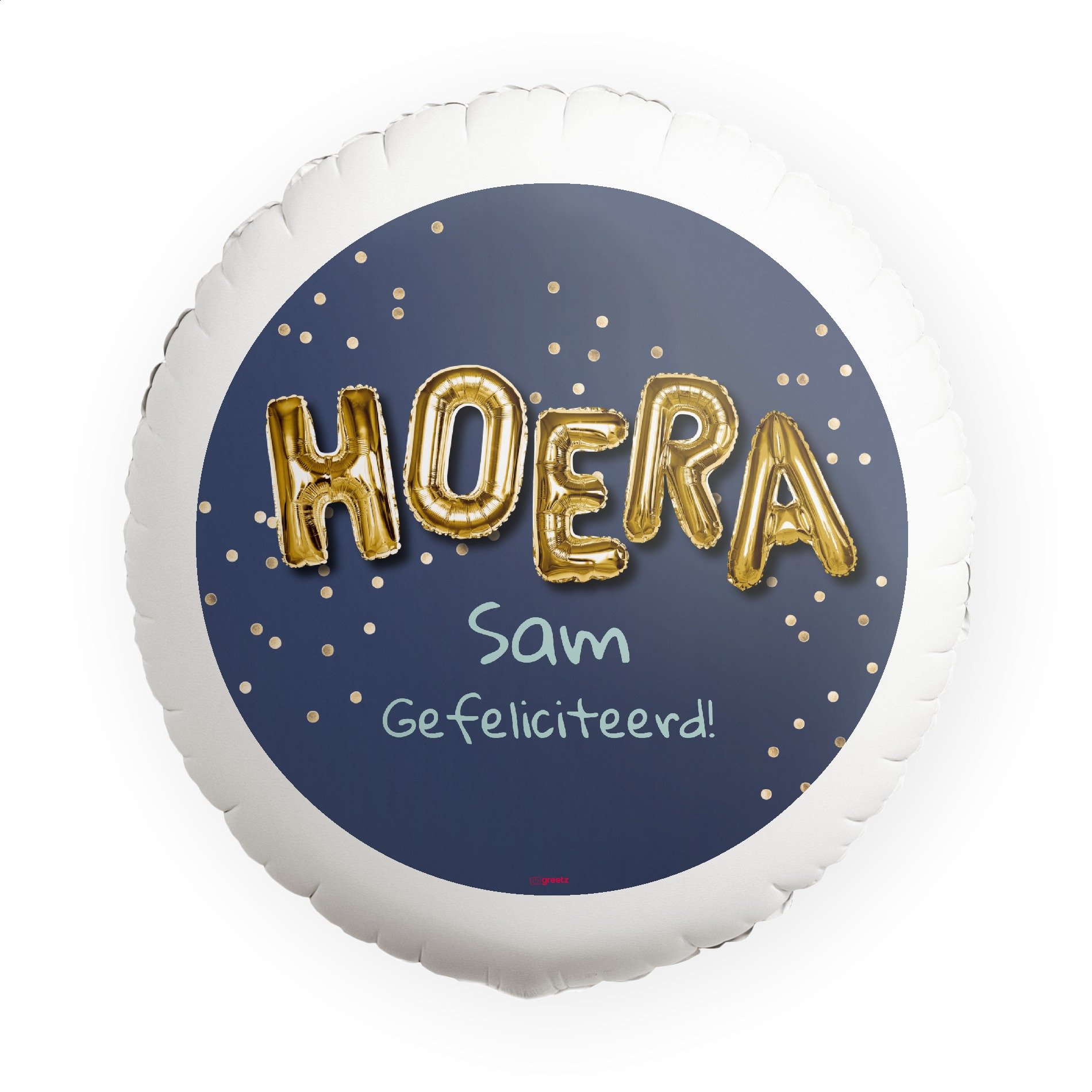 Ballon Hoera met eigen naam Greetz