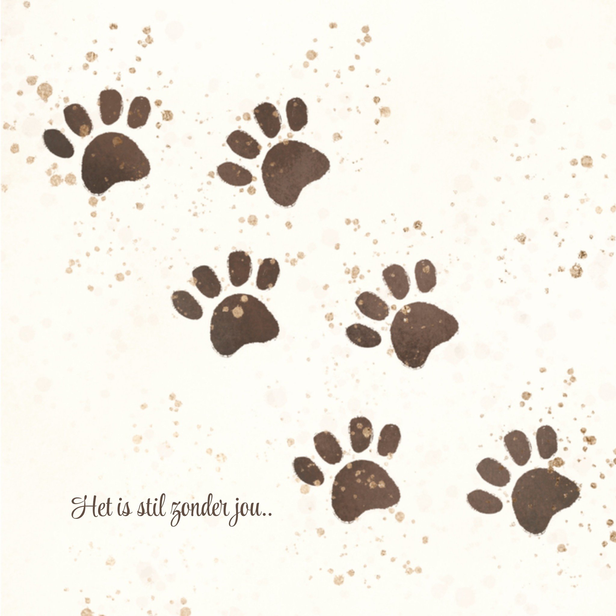 Greetz Condoleancekaart Dierenpootjes Vierkant