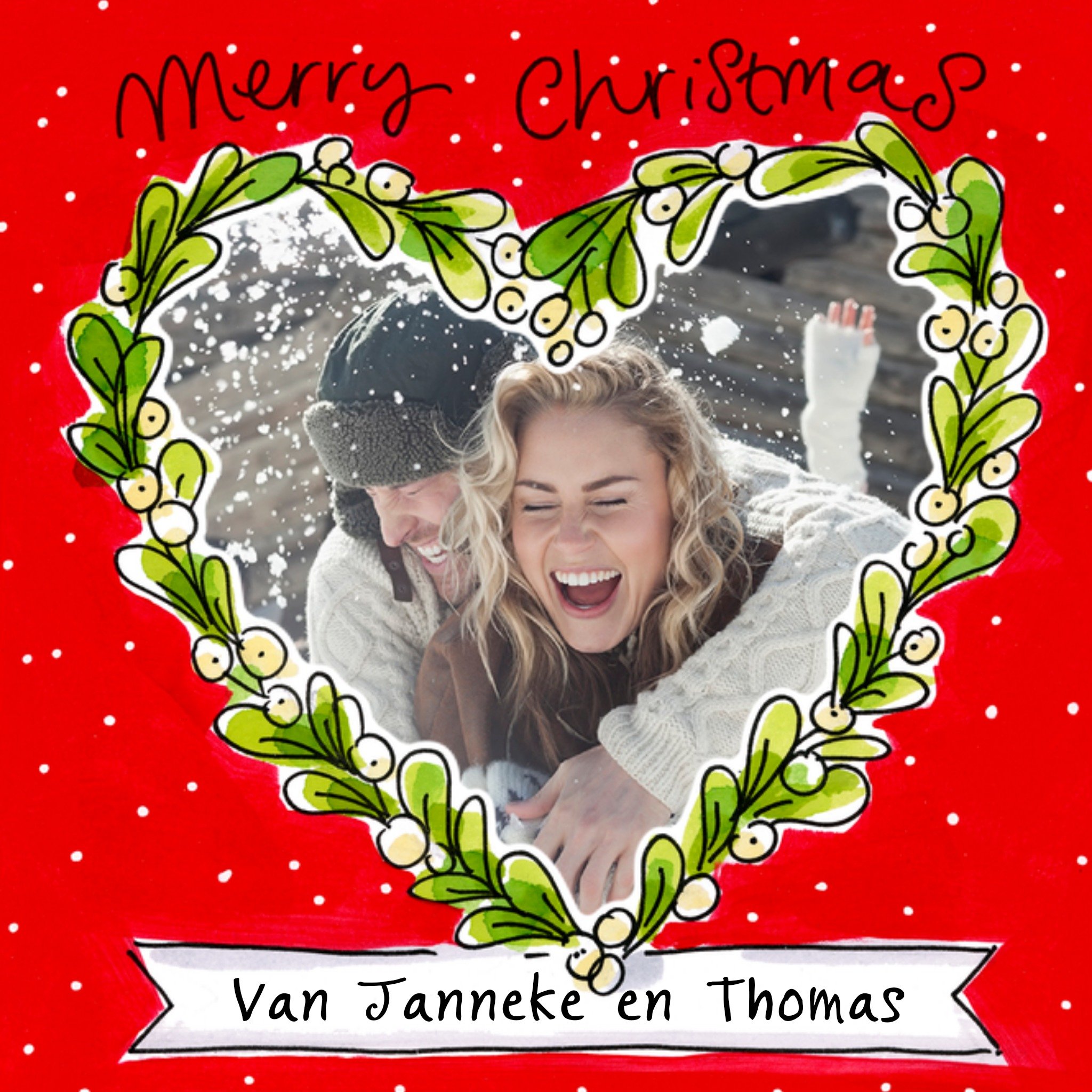 Kerstkaart Krans Met foto Blond Amsterdam