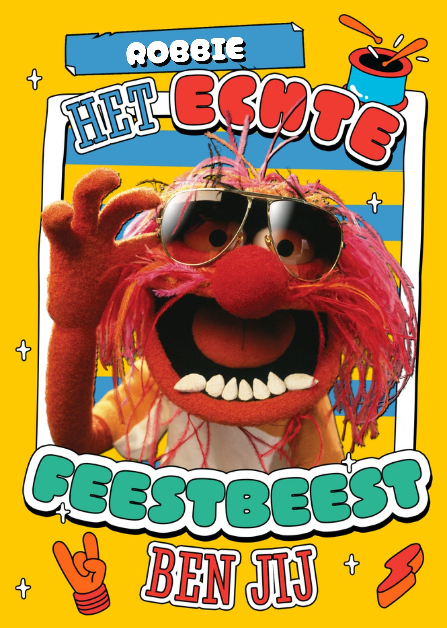 Muppets Verjaardagskaart Het echte feestbeest ben jij Kaart Disney
