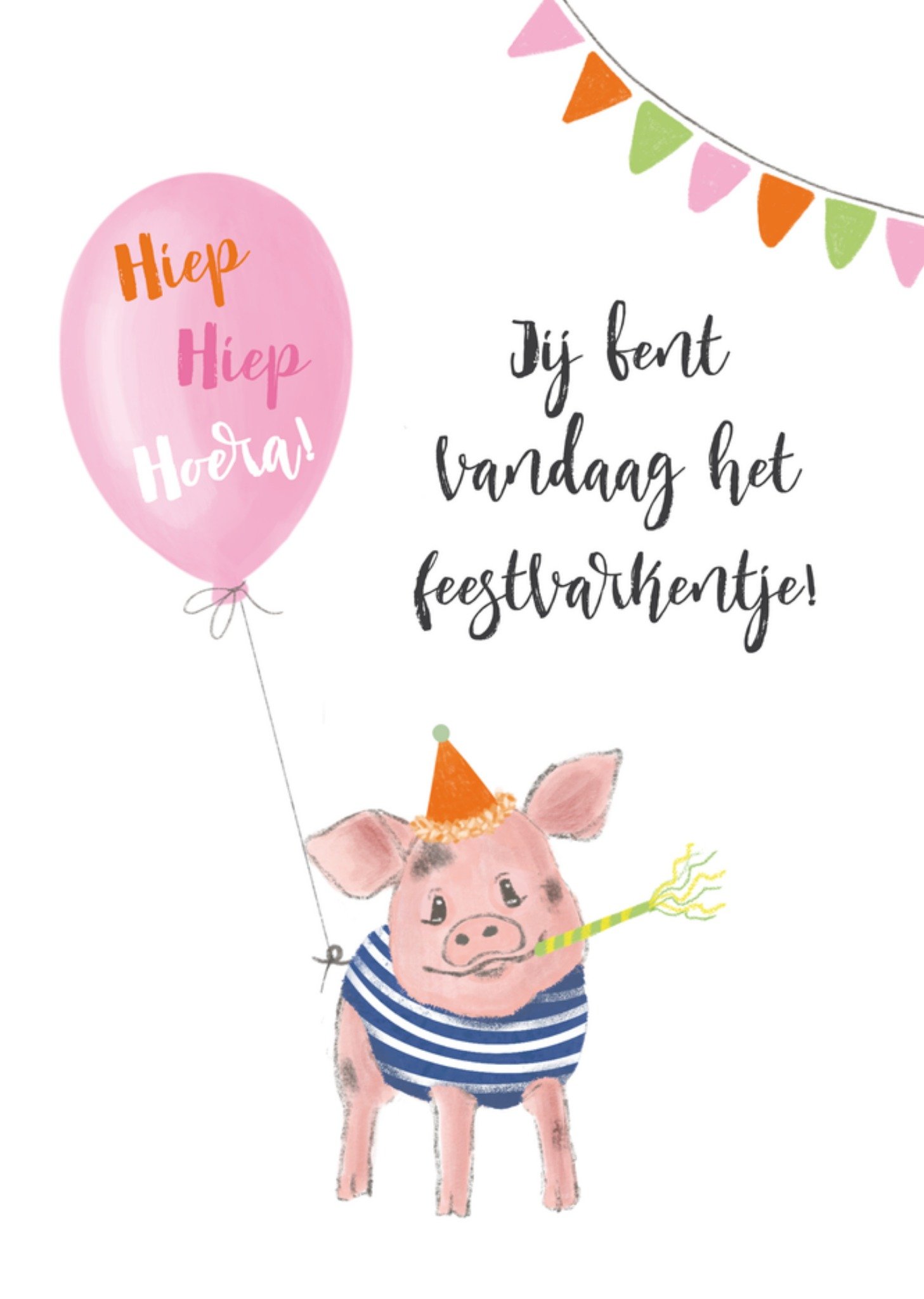 Verjaardagskaart Varken Kaart Tsjip