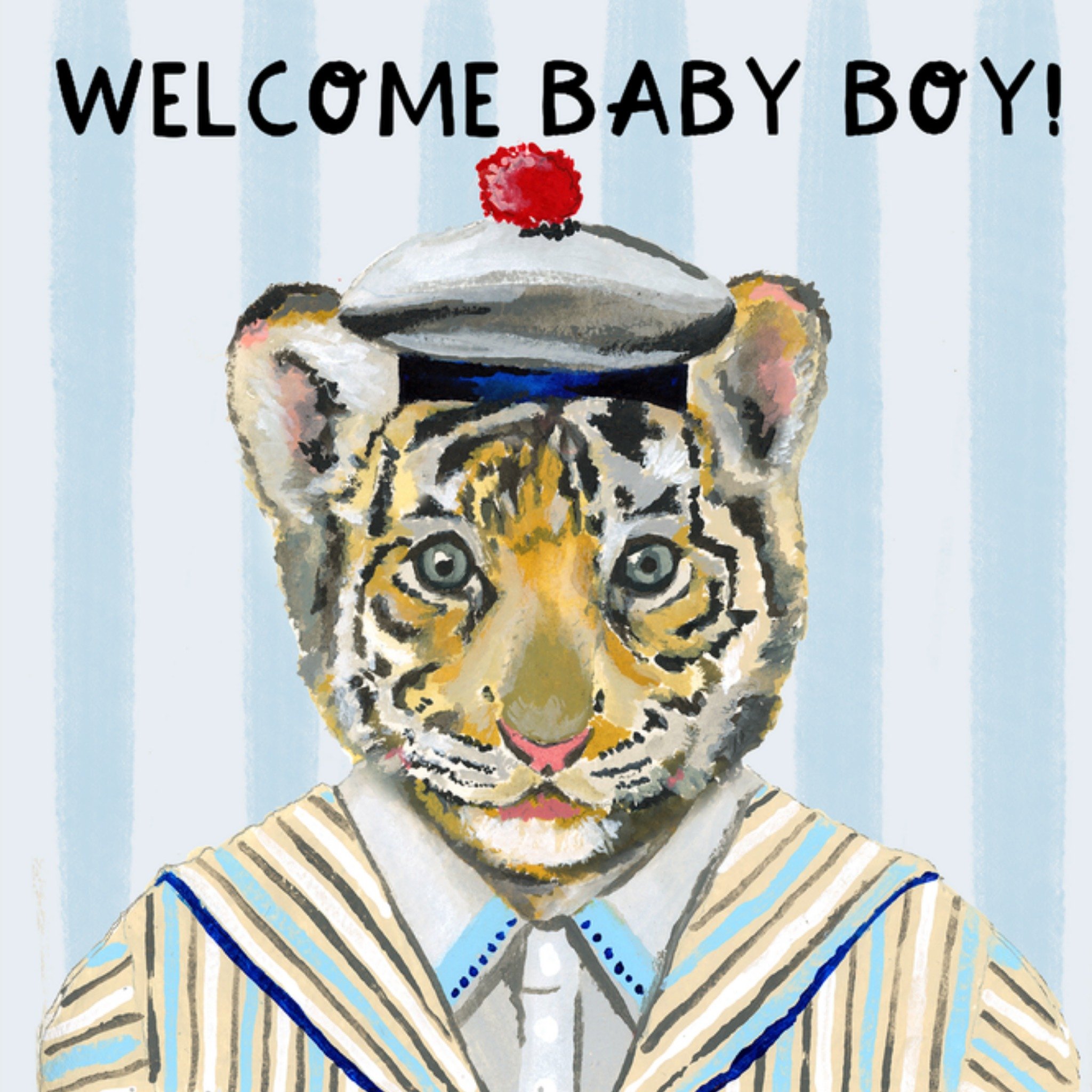 Geboortekaart Tijger Baby Boy Vierkante Kaart Drunk Girl Designs