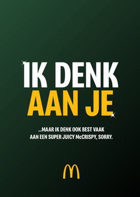 McDonalds | Partnership | Denken aan kaart | Ik denk aan je