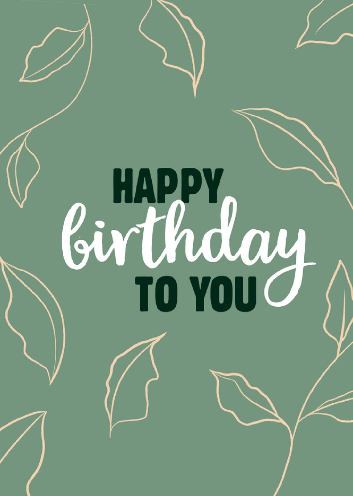 Verjaardagskaart Blaadjes Kaart Greetz