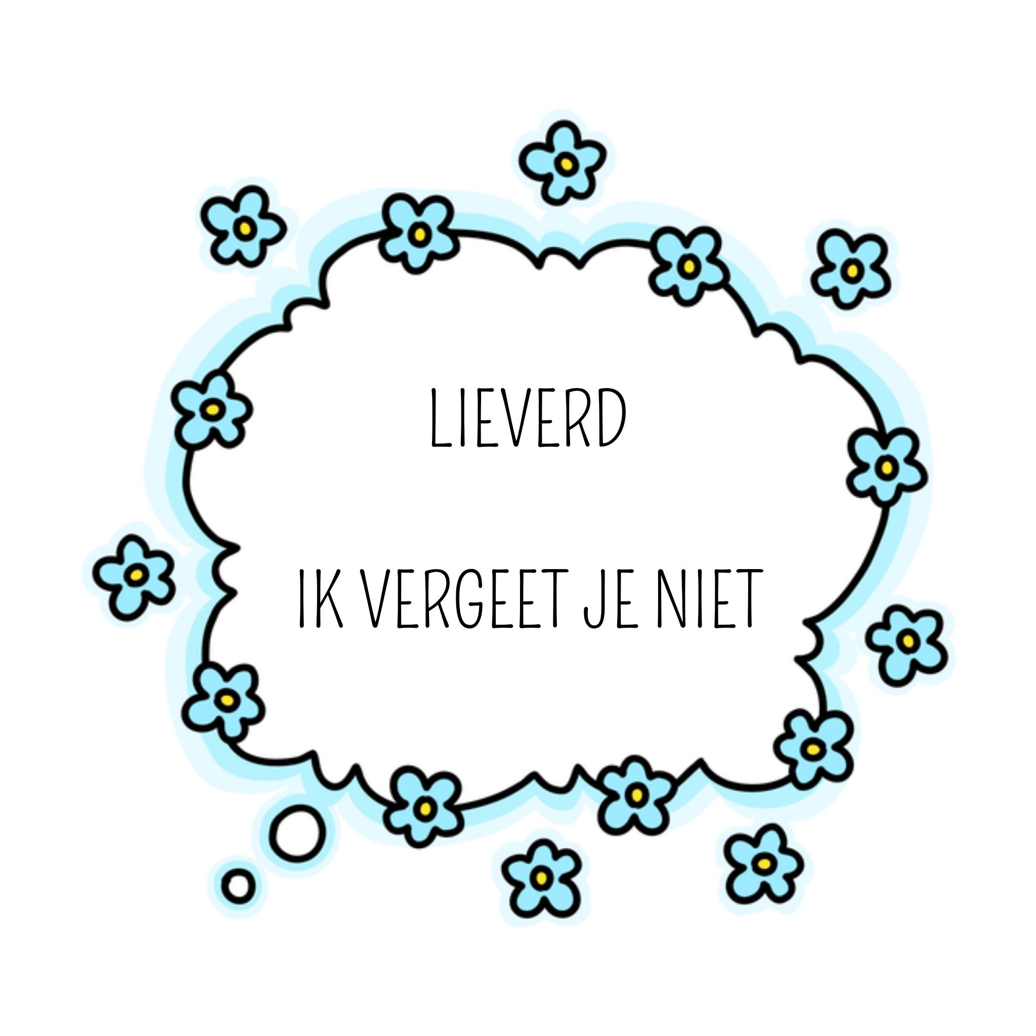 YH Tekent Denken aan kaart vergeet je niet Vierkant