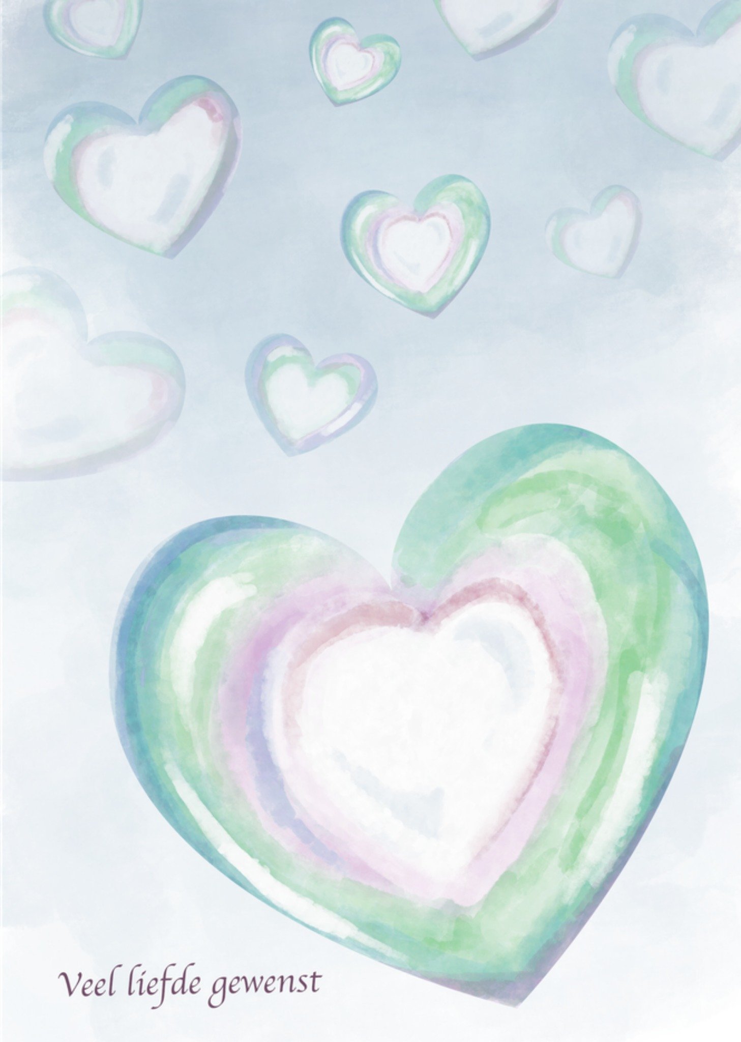 Condoleancekaart Bellenblaas hart Kaart Liefs Jansje