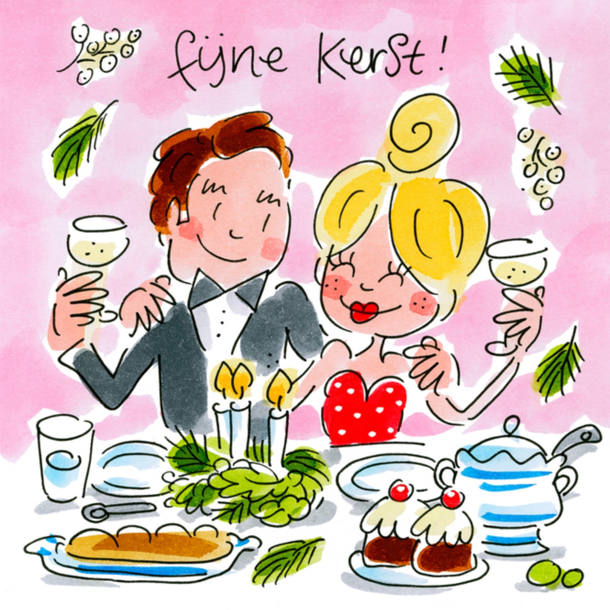 Kerstkaart fijne kerst Blond Amsterdam