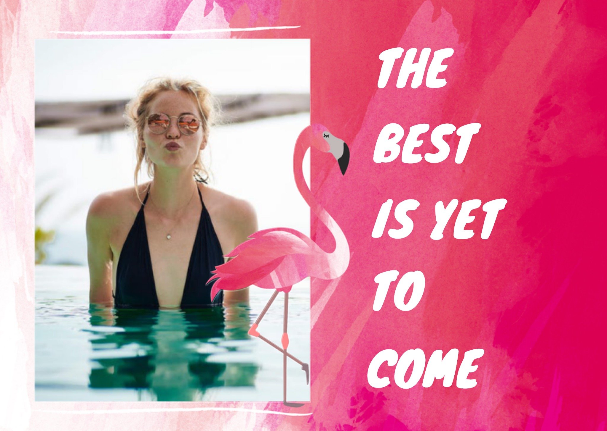 Greetz Vakantiekaart fotokaart flamingo Standard Card